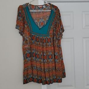 Short sleeve boho top